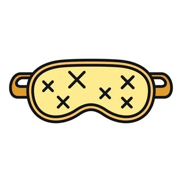 Yellow sleeping mask helping with rest and travel 库存插图