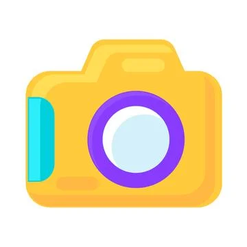 Yellow Slr Camera Professional Camera With Lens 스톡 일러스트