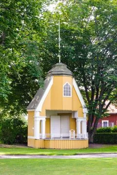 Yellow small building Stock Photos