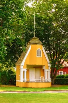 Yellow small building Stock Photos