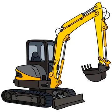 Yellow small excavator Stock Illustration