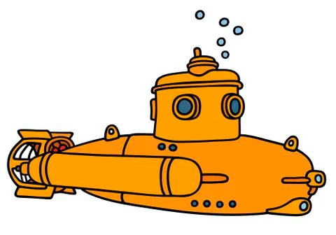 Yellow small submarine Stock Illustration