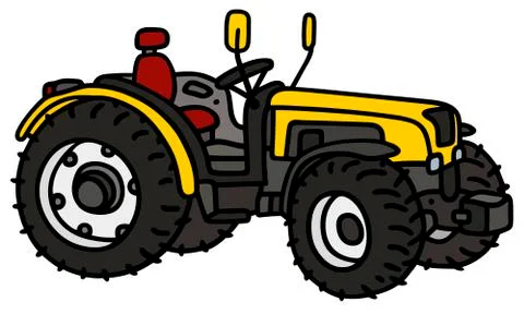 Yellow small tractor Stock Illustration