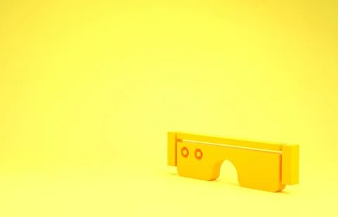 Yellow Smart glasses mounted on spectacles icon isolated on yellow background Stock Illustration