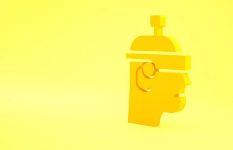 Yellow Smart glasses mounted on spectacles icon isolated on yellow background Stock Illustration
