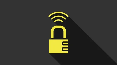 Yellow Smart safe combination lock icon isolated on grey background. Combination Stockbeeldmateriaal 147702681