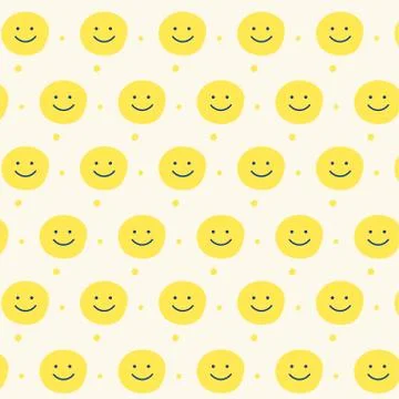 Yellow smile pattern design background Stock Illustration