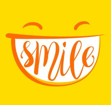 Yellow smile poster Stock Illustration