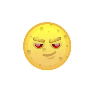 Yellow Smiling Face Cunning Negative People Emotion Icon Stock Illustration