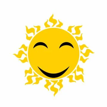 Yellow smiling sun vector - cartoon vector Stock Illustration