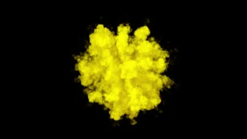 Yellow smoke ball explosion with alpha channel Stock Footage 255010267
