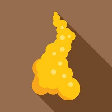 Yellow smoke cloud forming after explosion with long shadow Stock Illustration