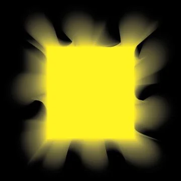 Yellow smoke square on a black background Stock Illustration
