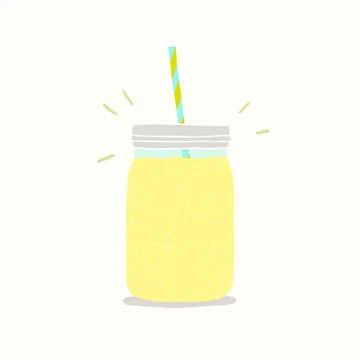 Yellow smoothie in a jar. Stock Illustration