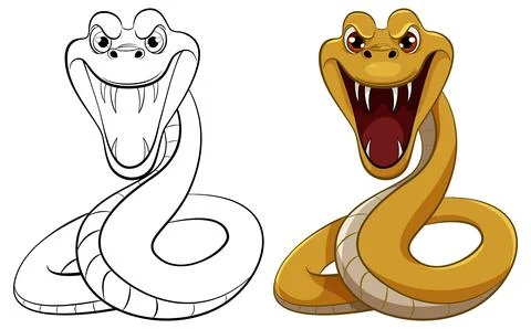 Yellow Snake Coloring Stockillustratie