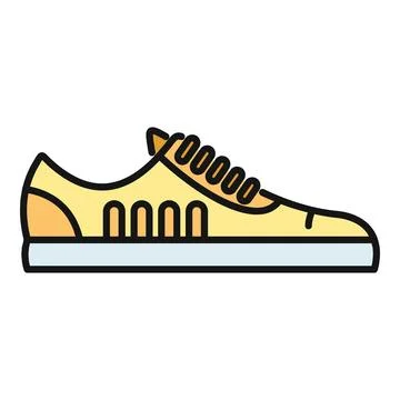 Yellow sneaker flat design vector illustration Stock Illustration