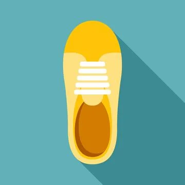 Yellow sneaker top view flat design illustration Stock Illustration
