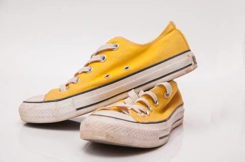 Yellow sneakers 写真素材