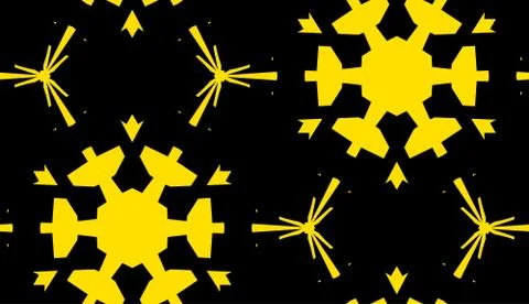 Yellow Snowflake Pattern Stock Illustration