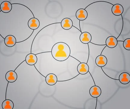 Yellow social circles network backdrop image Stock Illustration