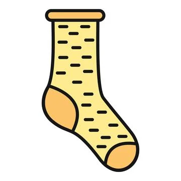 Yellow sock icon finding warmth and comfort Stock Illustration