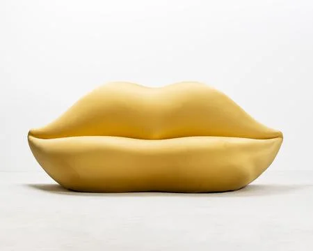 Yellow sofa, design by Studio 65 Stock Photos