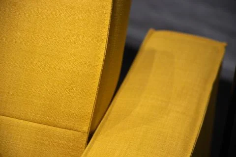 Yellow sofa Fabric Texture, Close Up Stock Photos