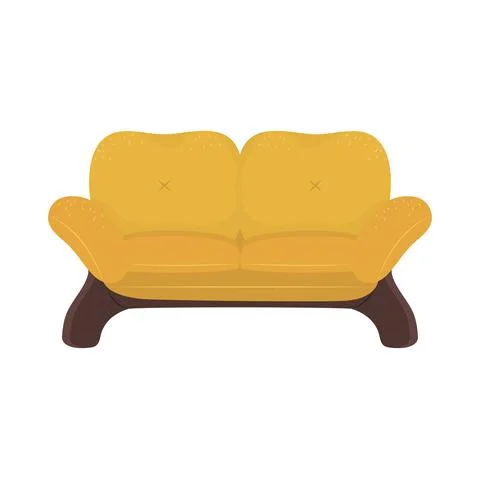 Yellow sofa icon Stock Illustration