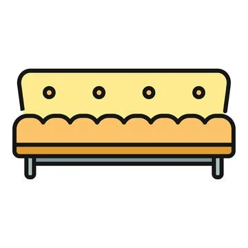 Yellow sofa icon representing comfortable living room furniture Stock-Illustration