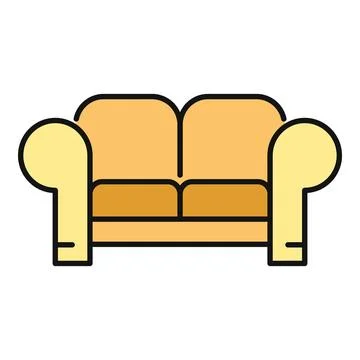 Yellow sofa illustration representing home interior furniture Stock Illustration