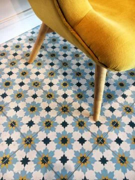 Yellow sofa Foto stock