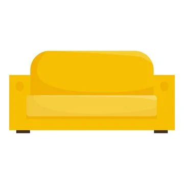 Yellow sofa providing comfortable seating in living room Stock Illustration