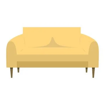 Yellow sofa on white background. vector illustration in flat style Stock Illustration