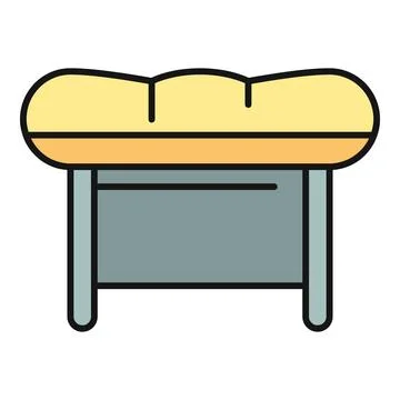 Yellow soft stool flat vector icon design Stock Illustration