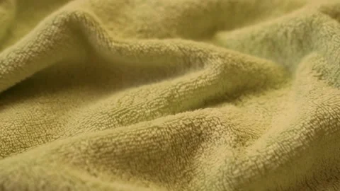 Yellow Soft Terry Structure Of Cotton Fabric, Texture Of Cotton Terry Cloth. Tex Stock Footage 139452144