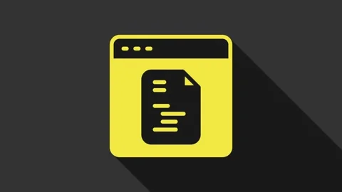 Yellow Software, web developer programming code icon isolated on grey background Stock Footage 155481749