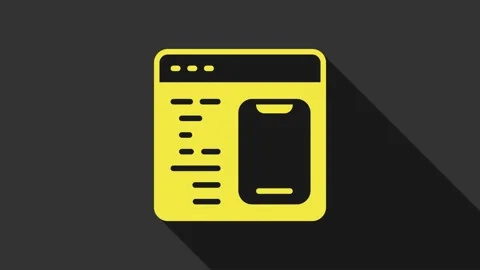 Yellow Software, web developer programming code icon isolated on grey background Stock Footage 155481948
