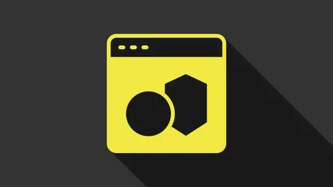 Yellow Software, web developer programming code icon isolated on grey background Stock Footage 155482116