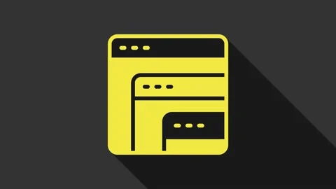 Yellow Software, web developer programming code icon isolated on grey background Stock Footage 155482384
