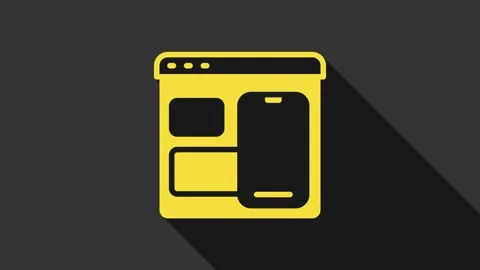 Yellow Software, web developer programming code icon isolated on grey background Stock Footage 159343453