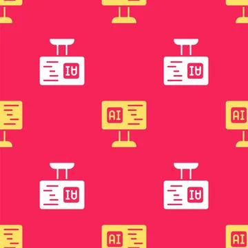 Yellow Software, web developer programming code icon isolated seamless pattern Stock Illustration