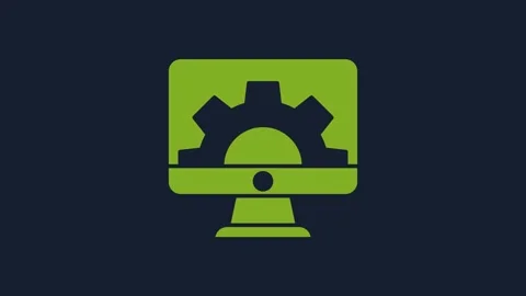 Yellow Software, web development, programming concept icon isolated on blue Stock Footage 232077843