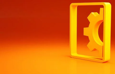 Yellow Software, web development, programming concept icon isolated on orange Stock Illustration