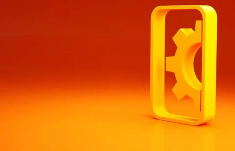 Yellow Software, web development, programming concept icon isolated on orange Stock Illustration