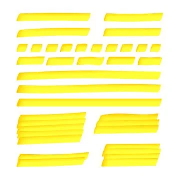 Yellow solid and dashed realistic highlight lines. Stock Illustration