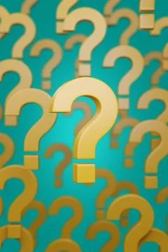 Yellow solid question marks. 3d illustration. Stockillustratie
