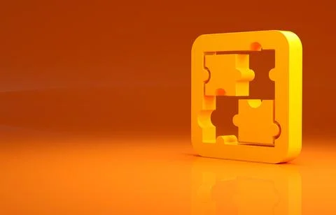 Yellow Solution to the problem in psychology icon isolated on orange background 스톡 일러스트