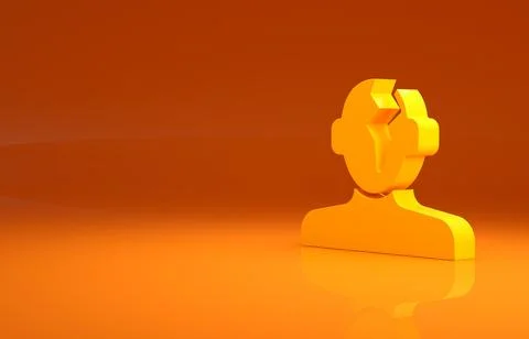 Yellow Solution to the problem in psychology icon isolated on orange background Illustrazione stock