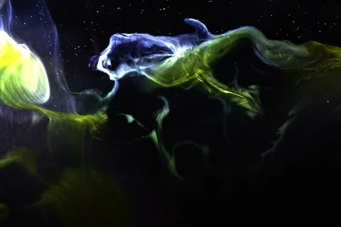 Yellow Space Clouds Nebula Texture Background of cosmic star field galaxy in 8K Stock Footage 86613448