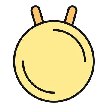 Yellow space hopper jumping ball cartoon icon Stock Illustration